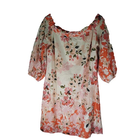 Vince Camuto Linen Off the Shoulder Floral Dress - Picture 3 of 10